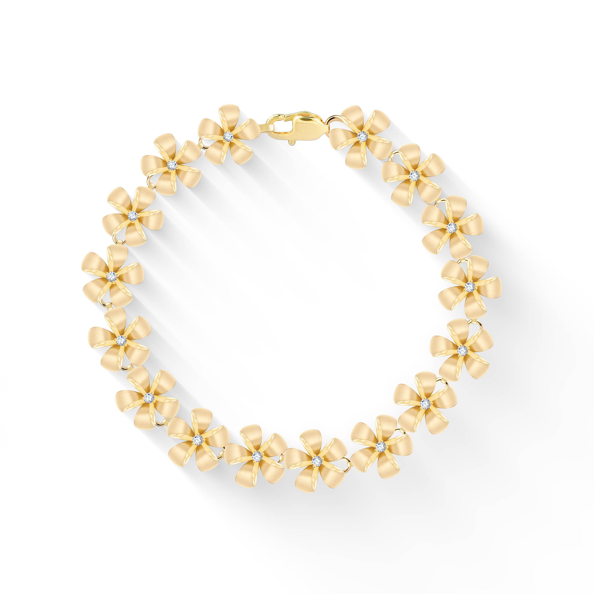 Plumeria Bracelet - 14K Yellow Gold