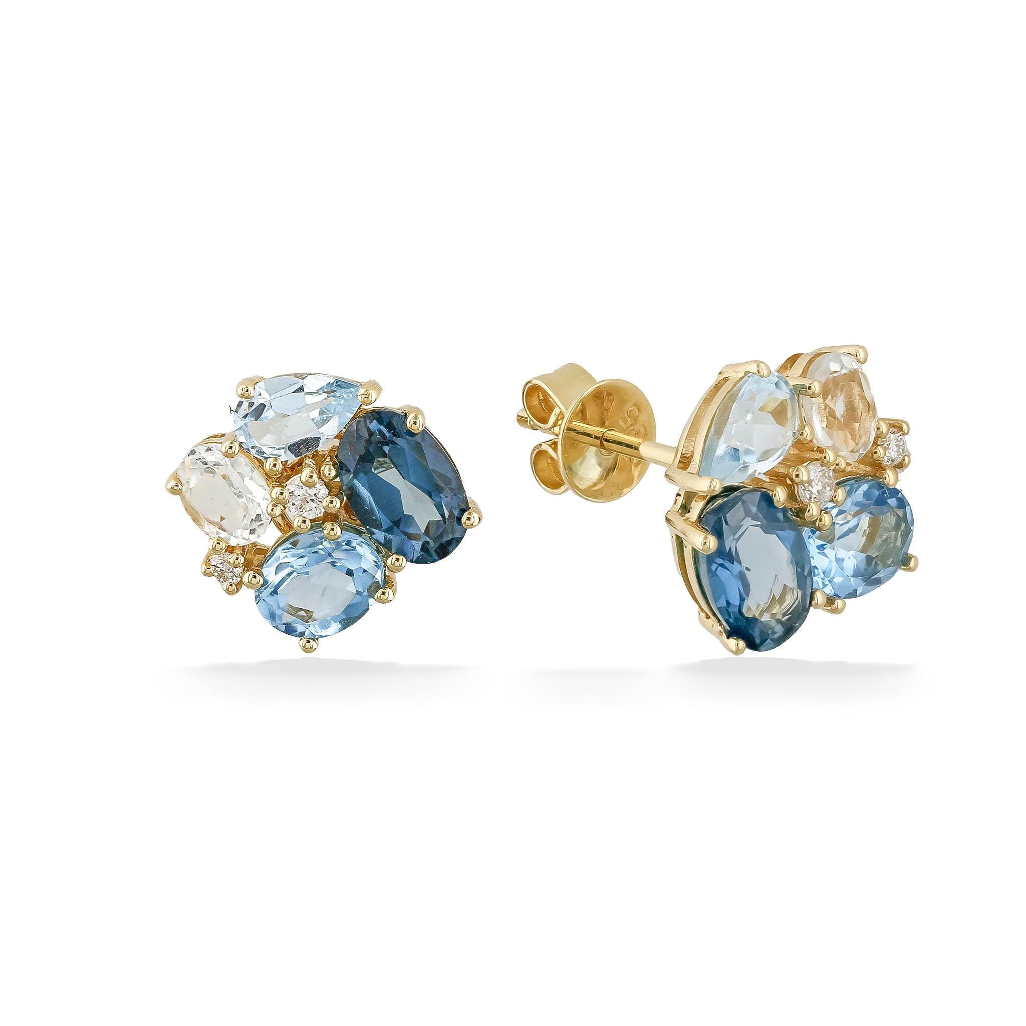 Raw Blue Topaz Cluster Drop 2024 Earrings