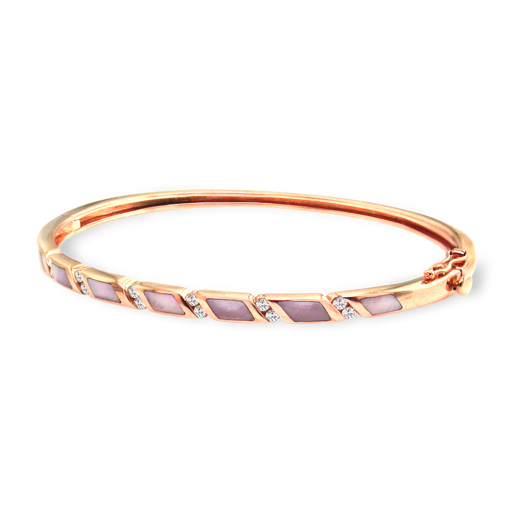 14K Rose Gold Pink Mother-Of-Pearl And Diamond Bracelet, Collections,  Kabana