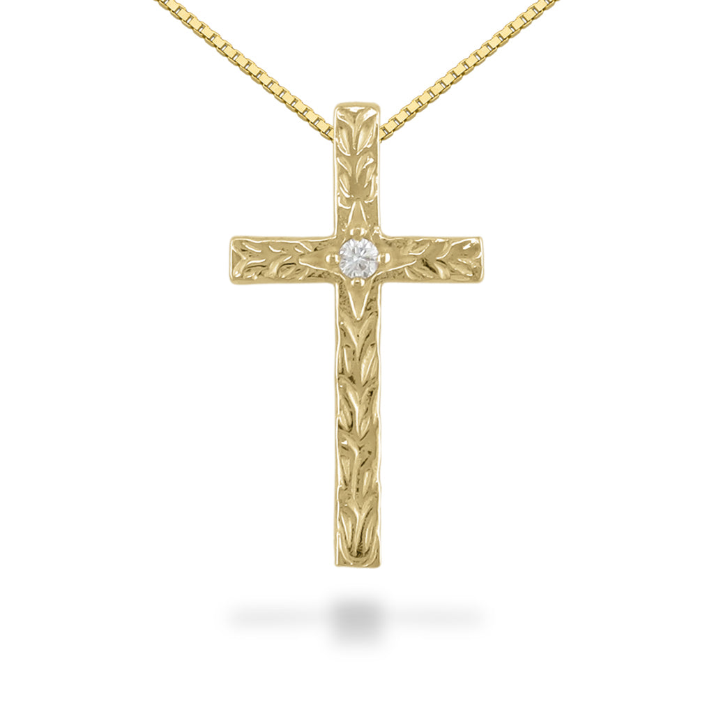 Maile Scroll Cross Pendant – Na Hoku