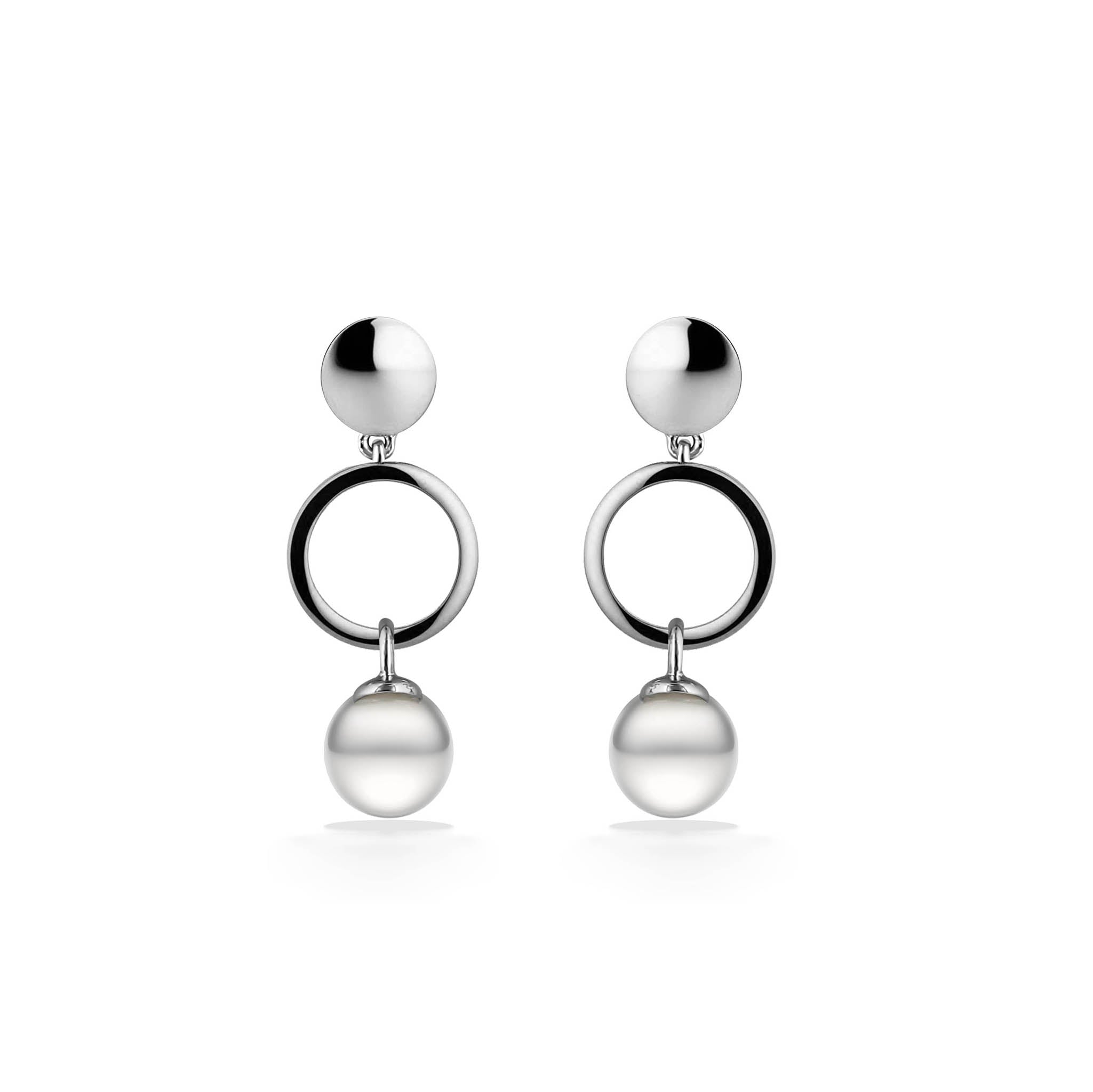 Simple Pearl Drop Earrings | Dainty Pearl Earrings | IB Jewelry Sterling Silver