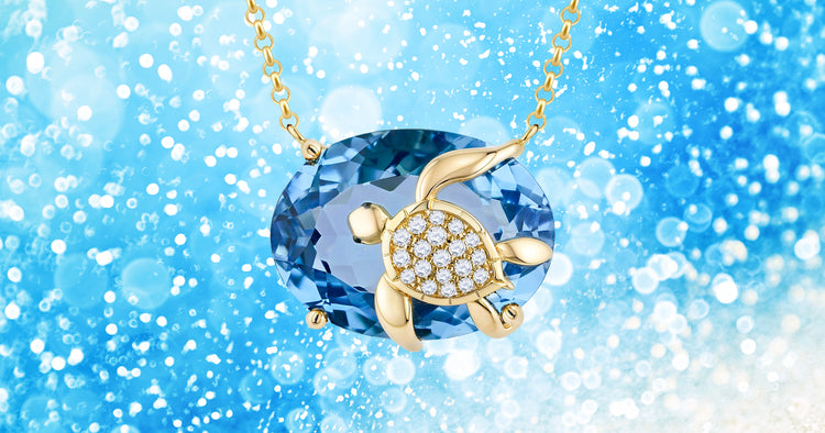 Effy Blue Topaz and Diamond Turtle Necklace, Item No. 773775