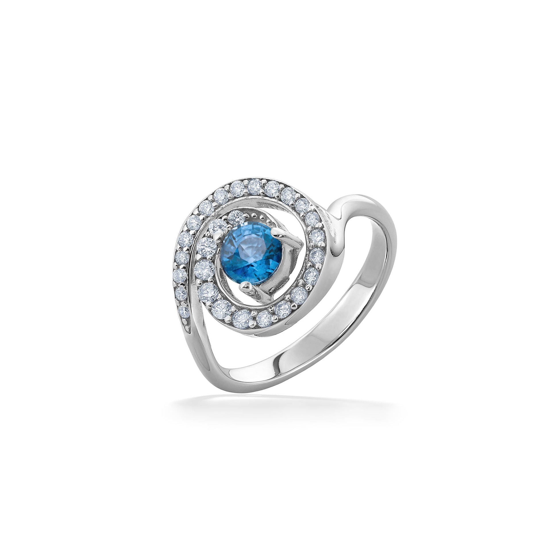 40521 - 14K White Gold - Wave Ring