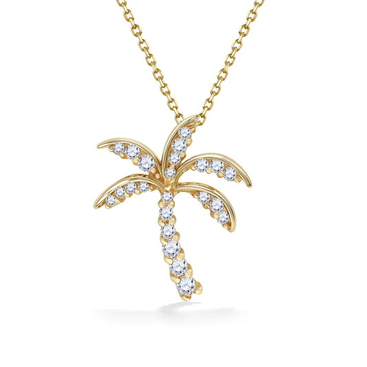 10875 - 14K Yellow Gold - Palm Tree Pendant