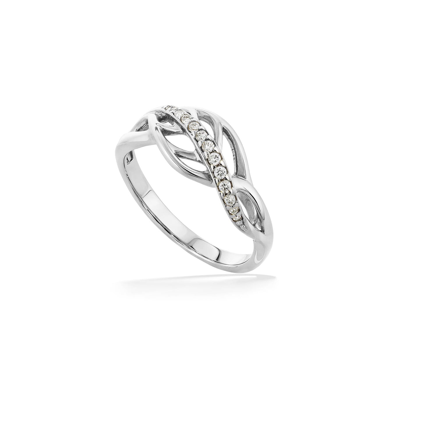 10794 - 14K White Gold - Maile Leaf Ring