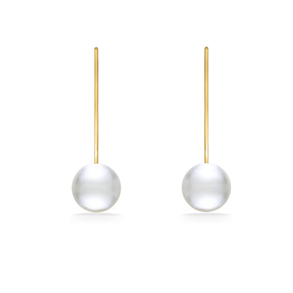 White Akoya Pearl Leverback Earrings