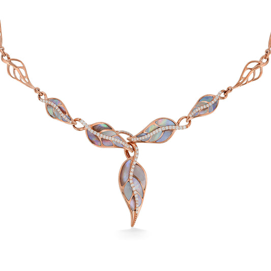 19456 - 14K Rose Gold - Maile Leaf Necklace