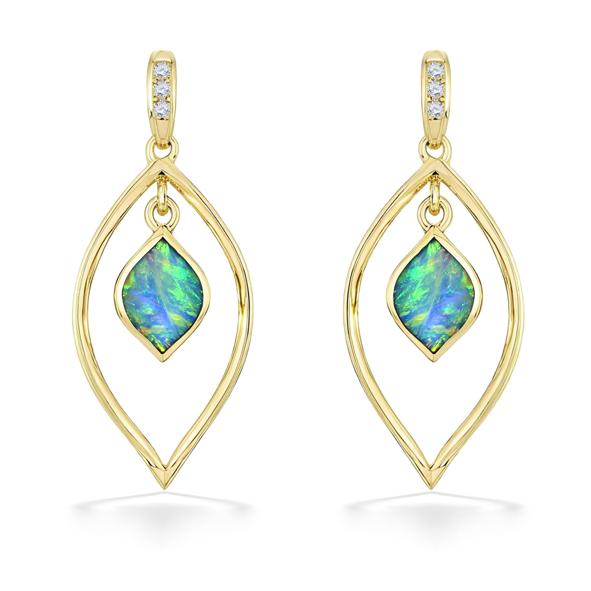 Sterling Silver Doublet Opal Drop Earrings 15099 | Australian Opals | Shop  Opal and Diamond Jewellery Australia