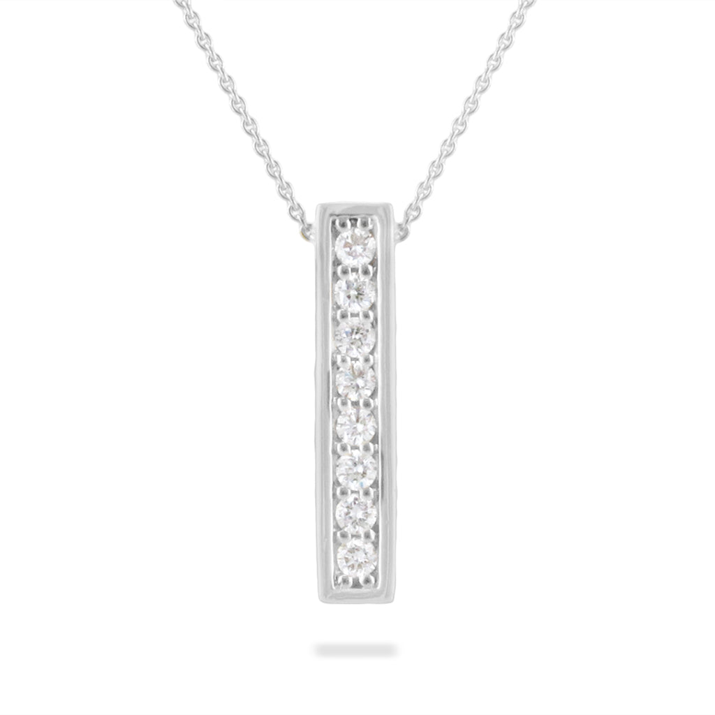 40933 - 14K White Gold - Maile Scroll Diamond Necklace