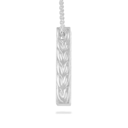 40933 - 14K White Gold - Maile Scroll Diamond Necklace