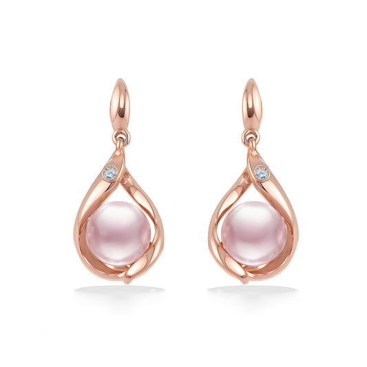 41068 - 14K Rose Gold - Embrace Dangle Earrings