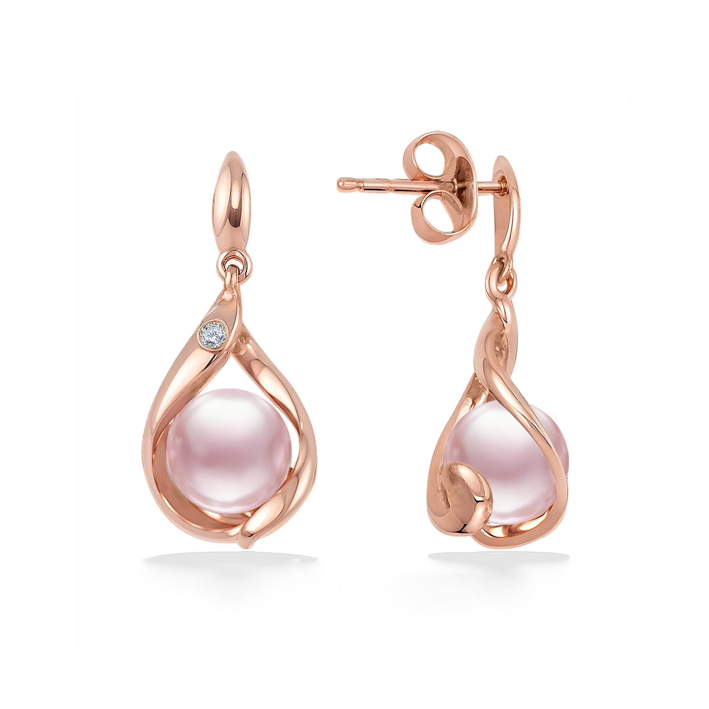 41068 - 14K Rose Gold - Embrace Dangle Earrings