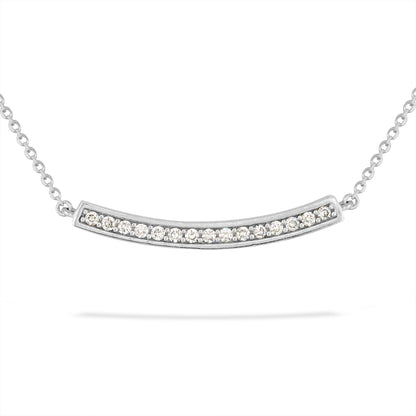 41055 - 14K White Gold - Maile Scroll Bar Necklace