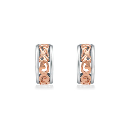 43706 - 14K Rose Gold and Sterling Silver  - Nalani Huggie Hoop Earings