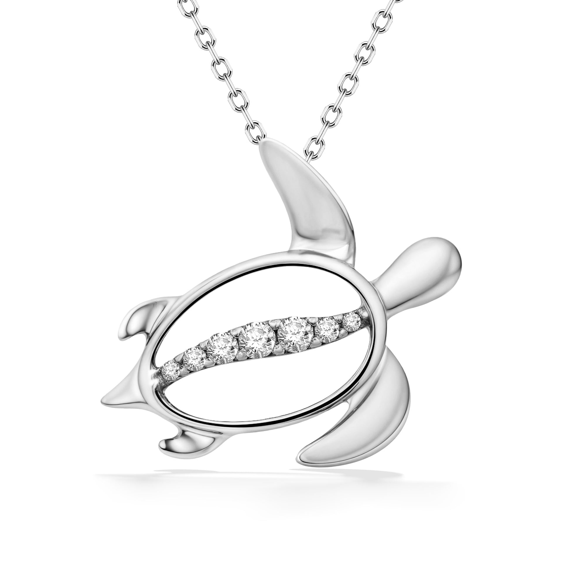 44431 - 14K White Gold - Honu Pendant 