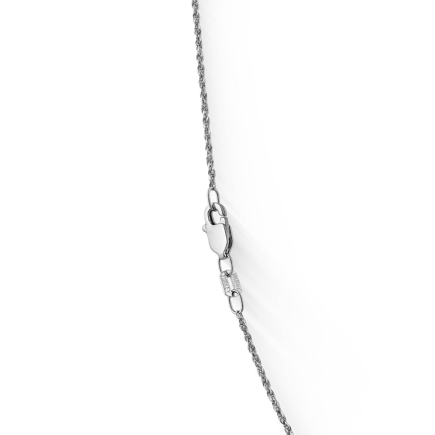 773124 - 14K White Gold - 18" Diamond Cut Rope Rope Chain, 0.95mm