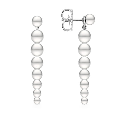 44538 - Sterling Silver - White Freshwater Pearl Duster Earrings