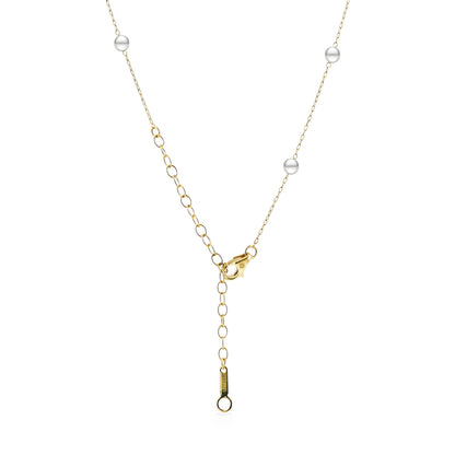 773218 - 14K Yellow Gold - White Akoya Pearl  Necklace