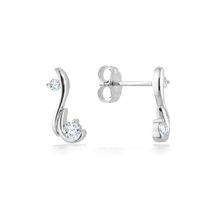 44669 - 14K White Gold - Waterfall Stud Earrings