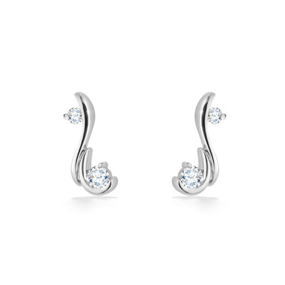 44669 - 14K White Gold - Waterfall Stud Earrings