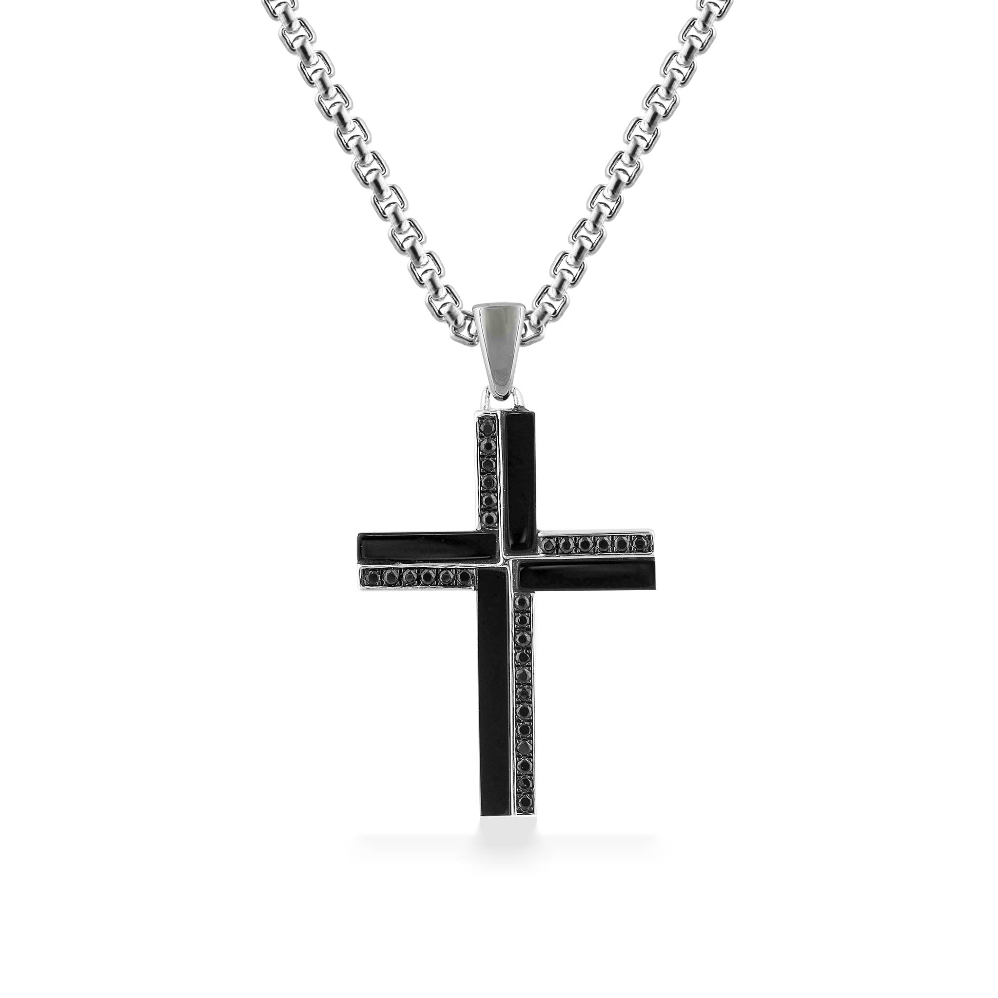 Effy Onyx and Black Spinel Cross Pendant – Na Hoku