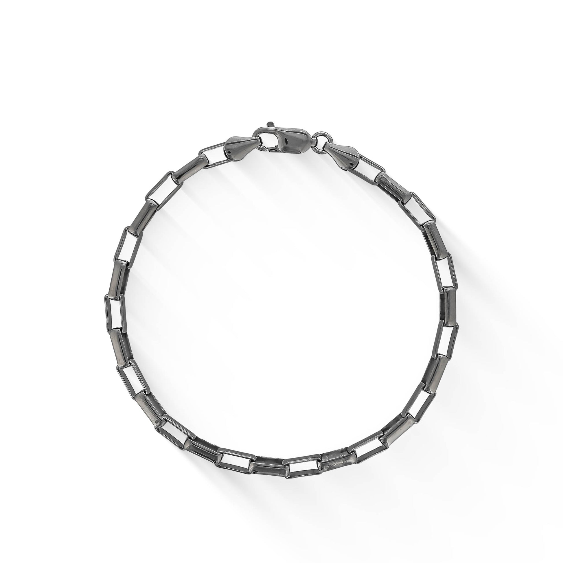 773272 - Sterling Silver - Effy Rectangle Rolo Ruthenium Bracelet