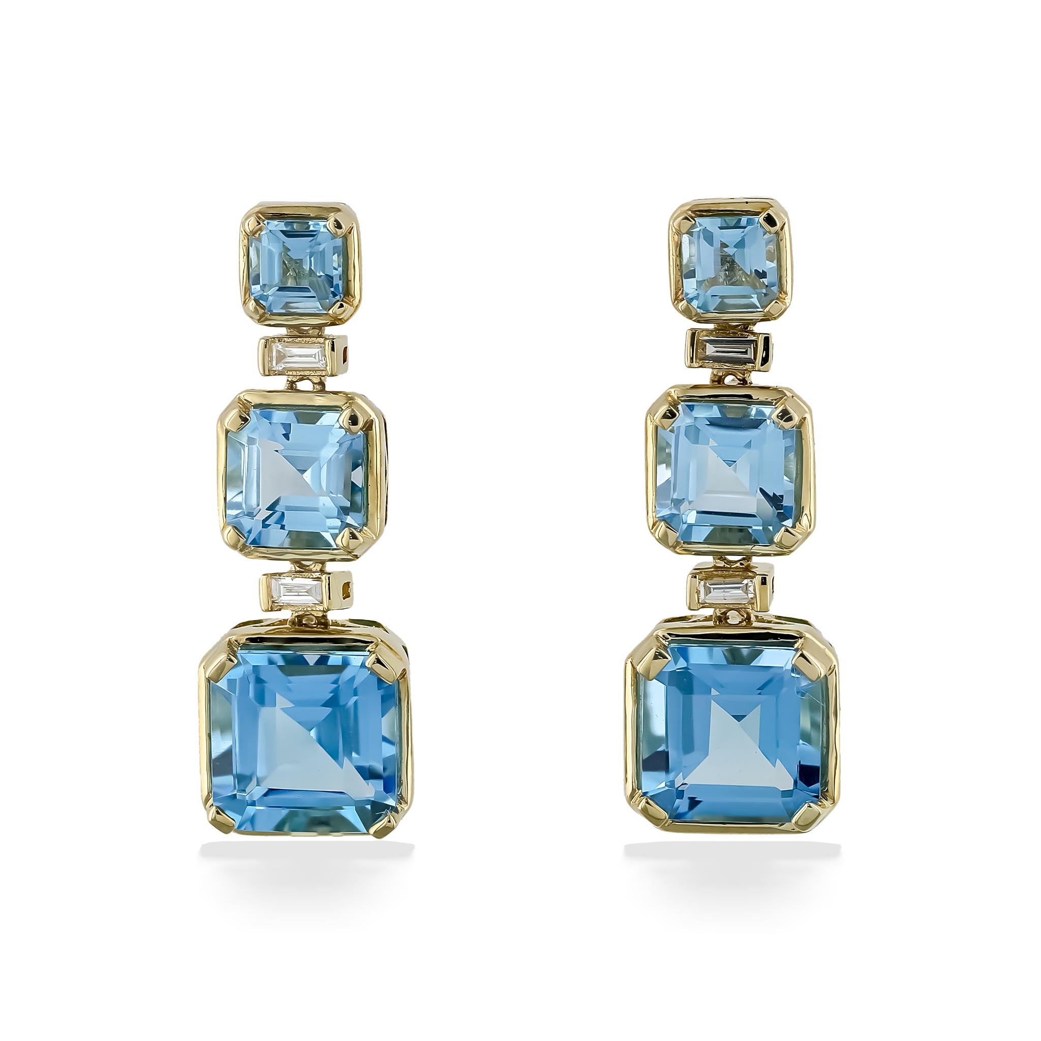 Macy's 14k White Gold Earrings, London Blue Topaz Stud Earrings (4-1/2 ct.  t.w.) - Macy's