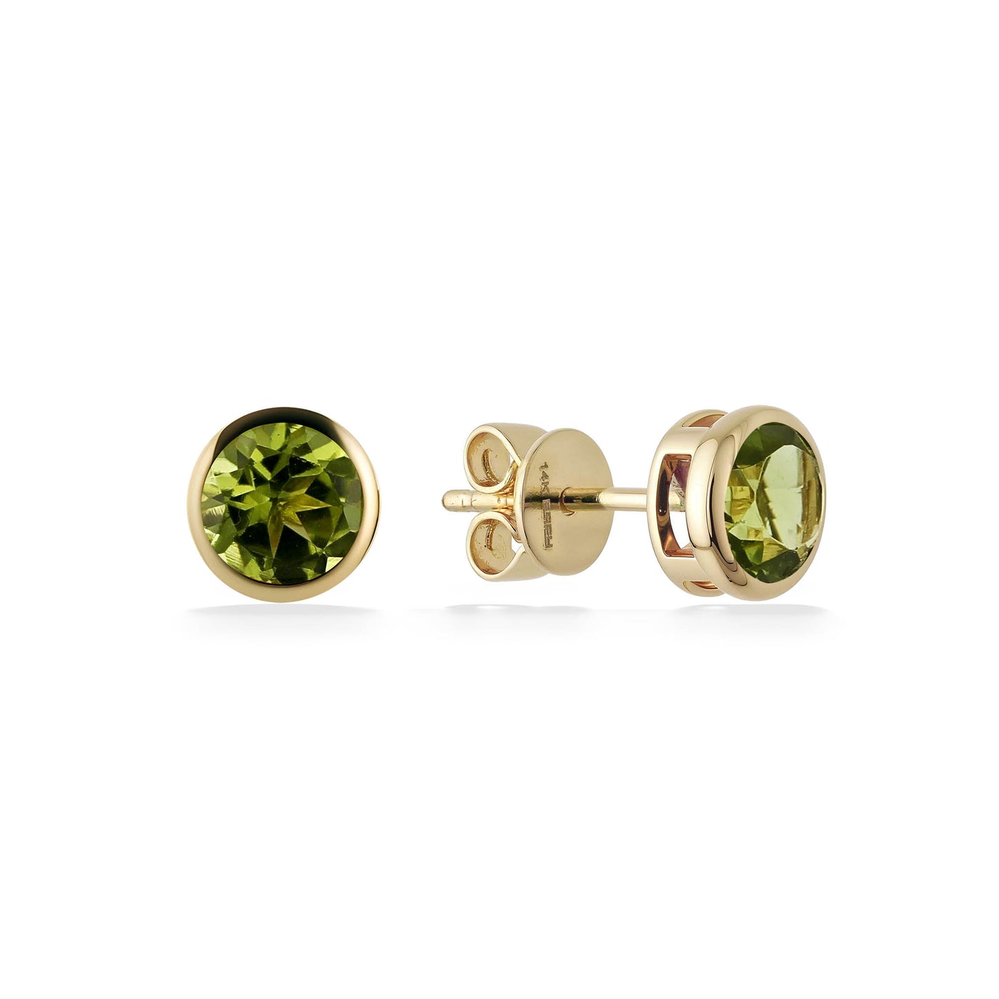 773307 - 14K Yellow Gold - Effy Peridot Bezel Stud Earrings