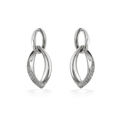 773320 - 14K White Gold - Effy Oval Link Earrings