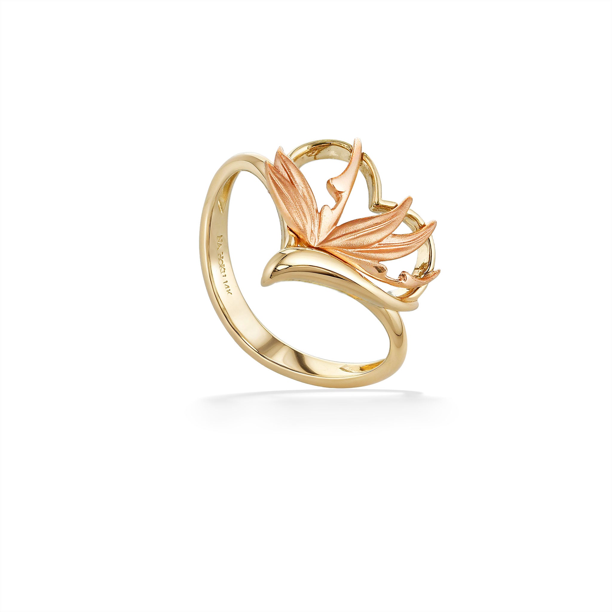 Paradise Heart Ring 14K Rose Gold and 14K White Gold