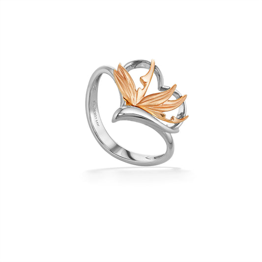 44860 - 14K Rose Gold and 14K White Gold - Paradise Heart Ring 