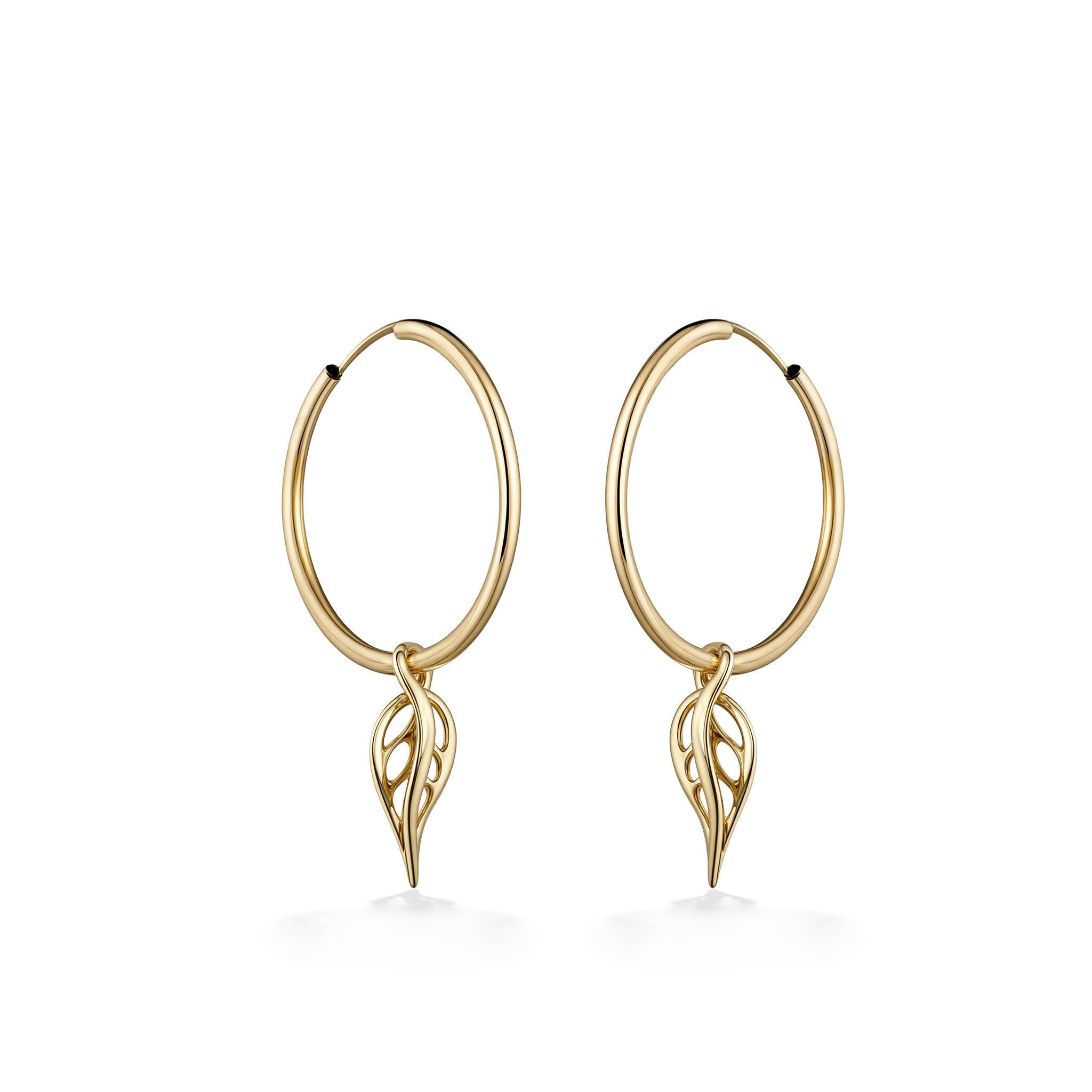 Leaf hoop earrings store