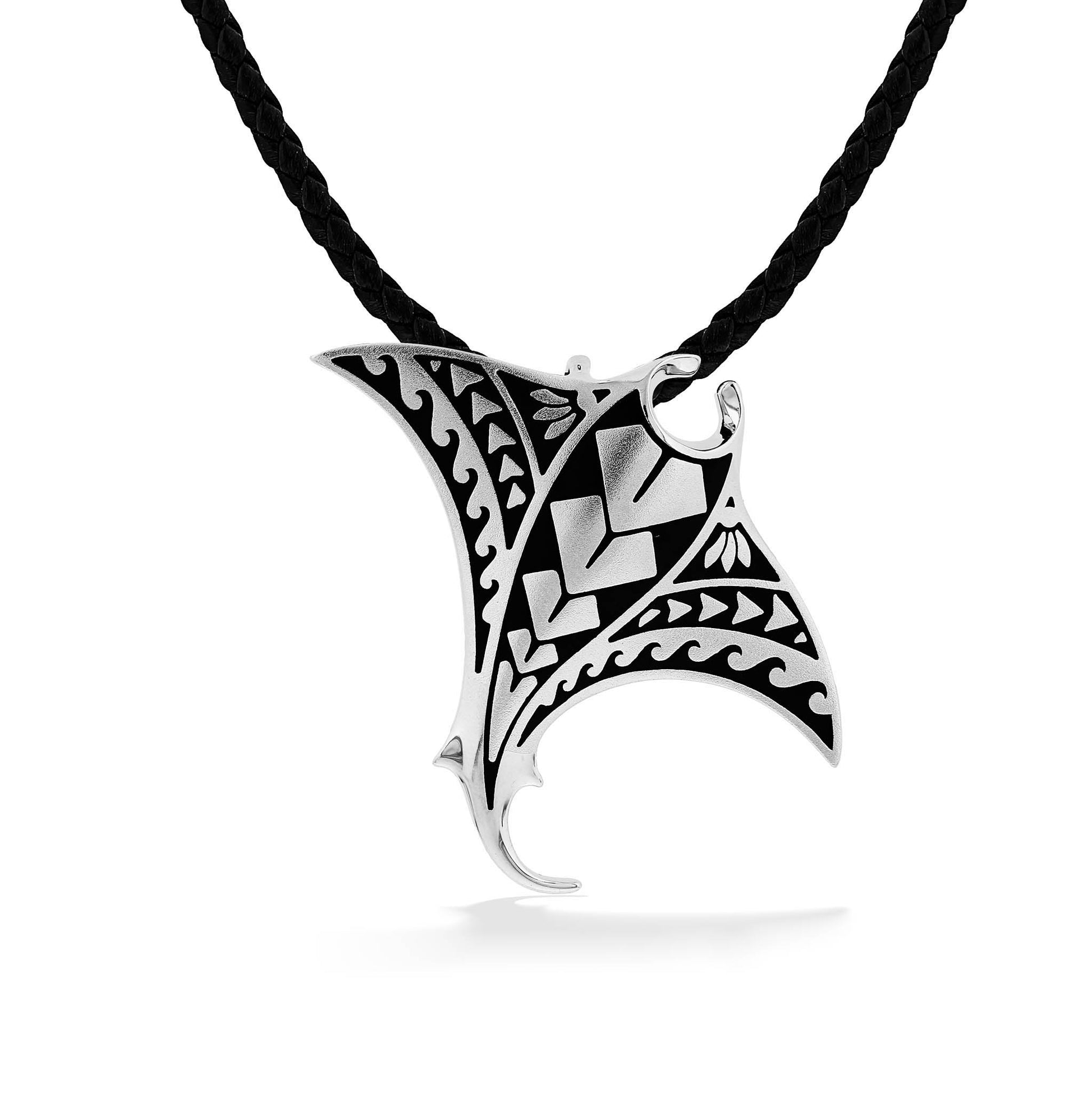 45068 - Sterling Silver - Tattoo Manta Pendant