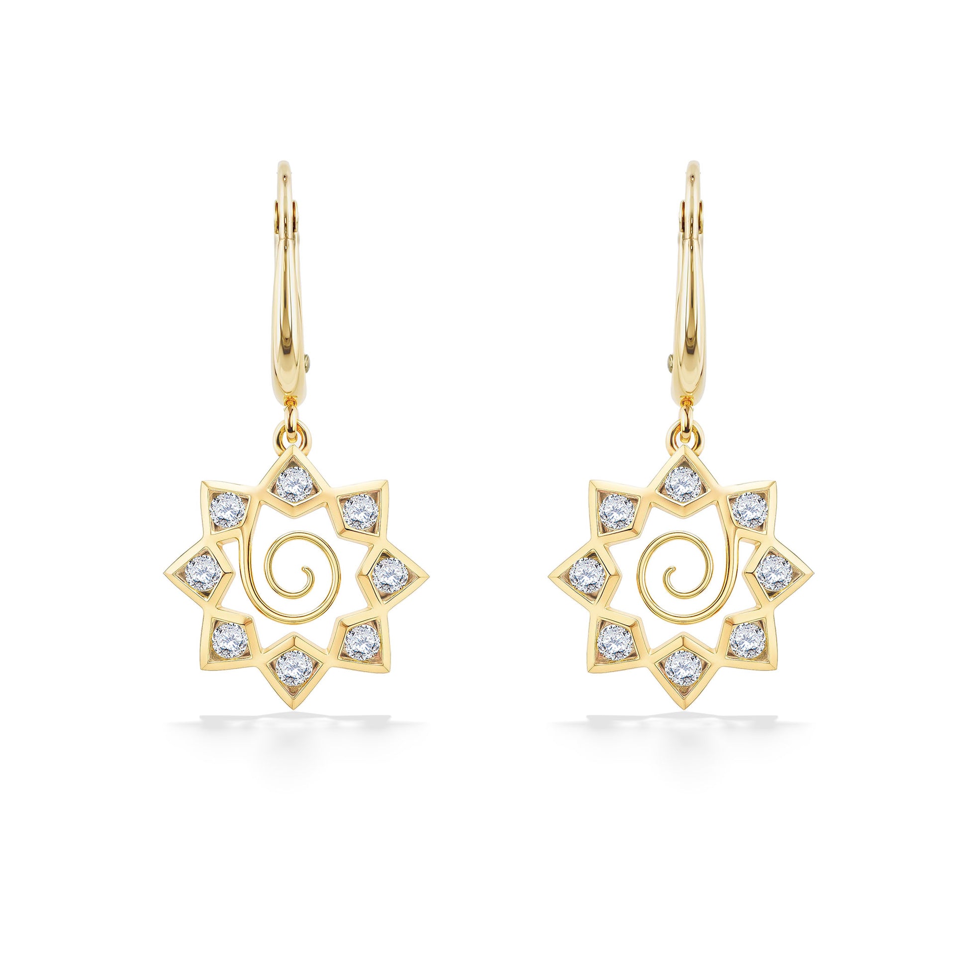 45141 - 14K Yellow Gold - Hokunani Diamond Leverback Earrings