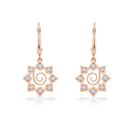 45143 - 14K Rose Gold - Hokunani Diamond Leverback Earrings