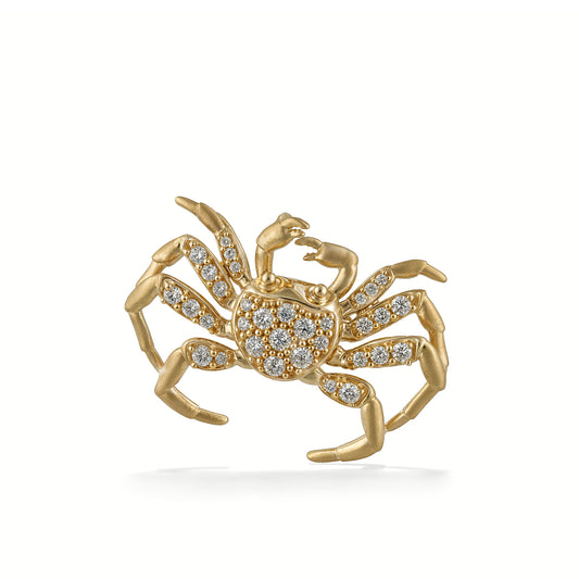 44325 - 14K Yellow Gold - A'ama Crab Pendant with Diamonds