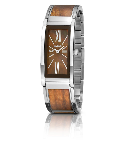 Na Hoku Stainless Steel Brown Dress Watch