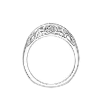 34003 - 18K White Gold - Round Na Hoku Wedding Band