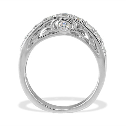 34013 - 18K White Gold - Round Na Hoku Wedding Band