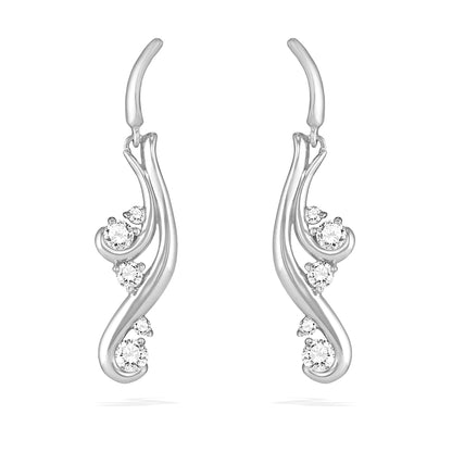 40437 - 14K White Gold - Waterfall Earrings