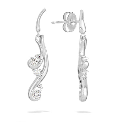 40437 - 14K White Gold - Waterfall Earrings