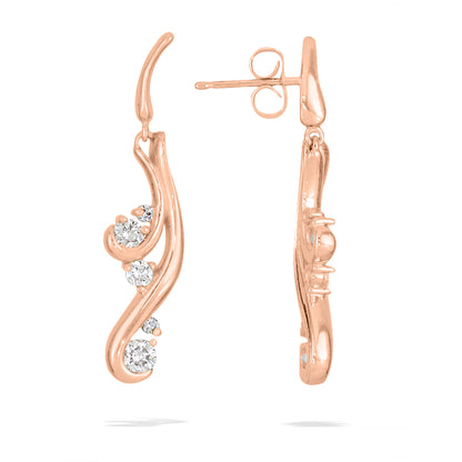 40438 - 14K Rose Gold - Waterfall Earrings