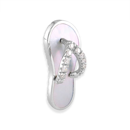 10828 - 14K White Gold - Hawaiian Slipper Pendant