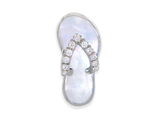 10828 - 14K White Gold - Hawaiian Slipper Pendant