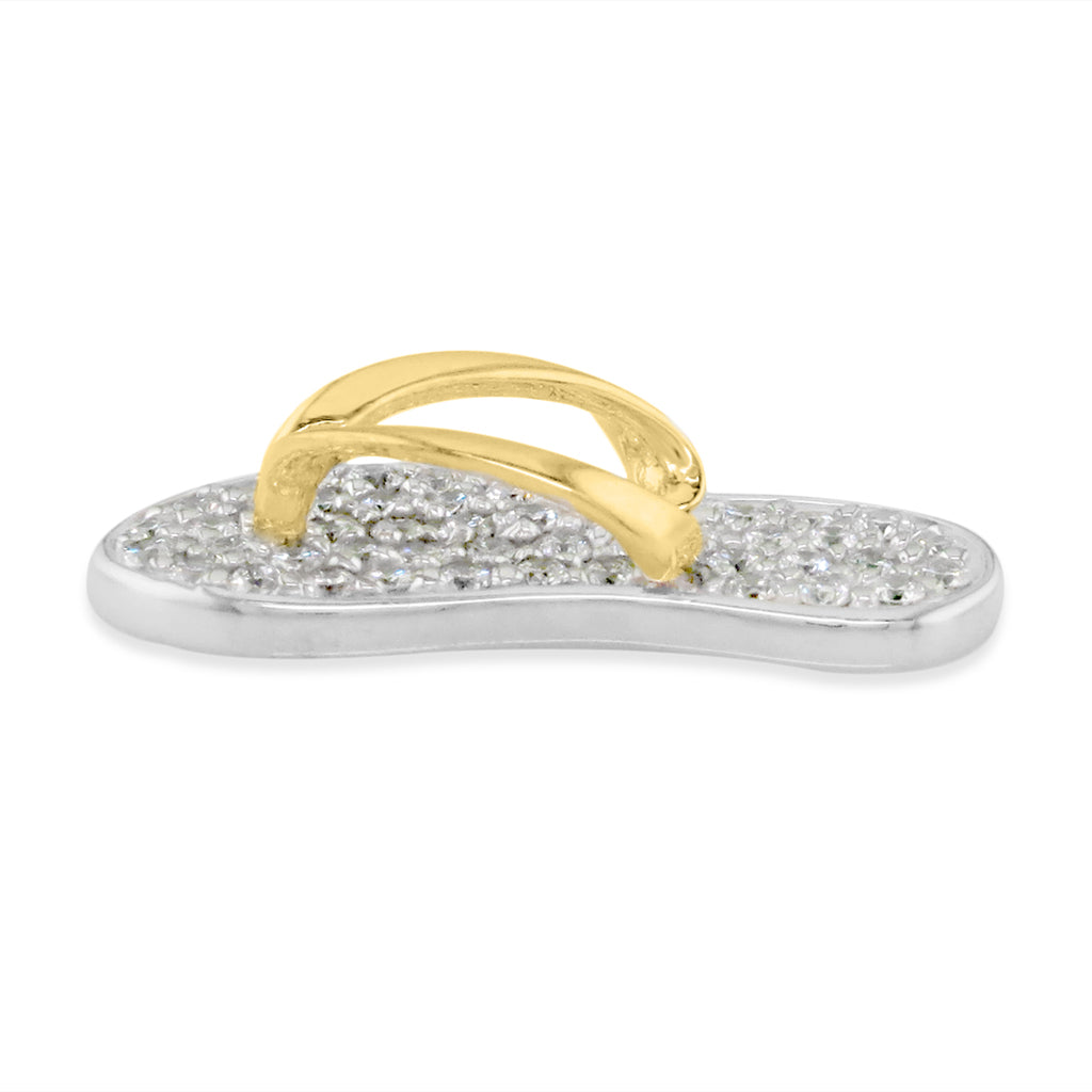 10843 - 14K White Gold and 14K Yellow Gold - Hawaiian Slipper Pendant