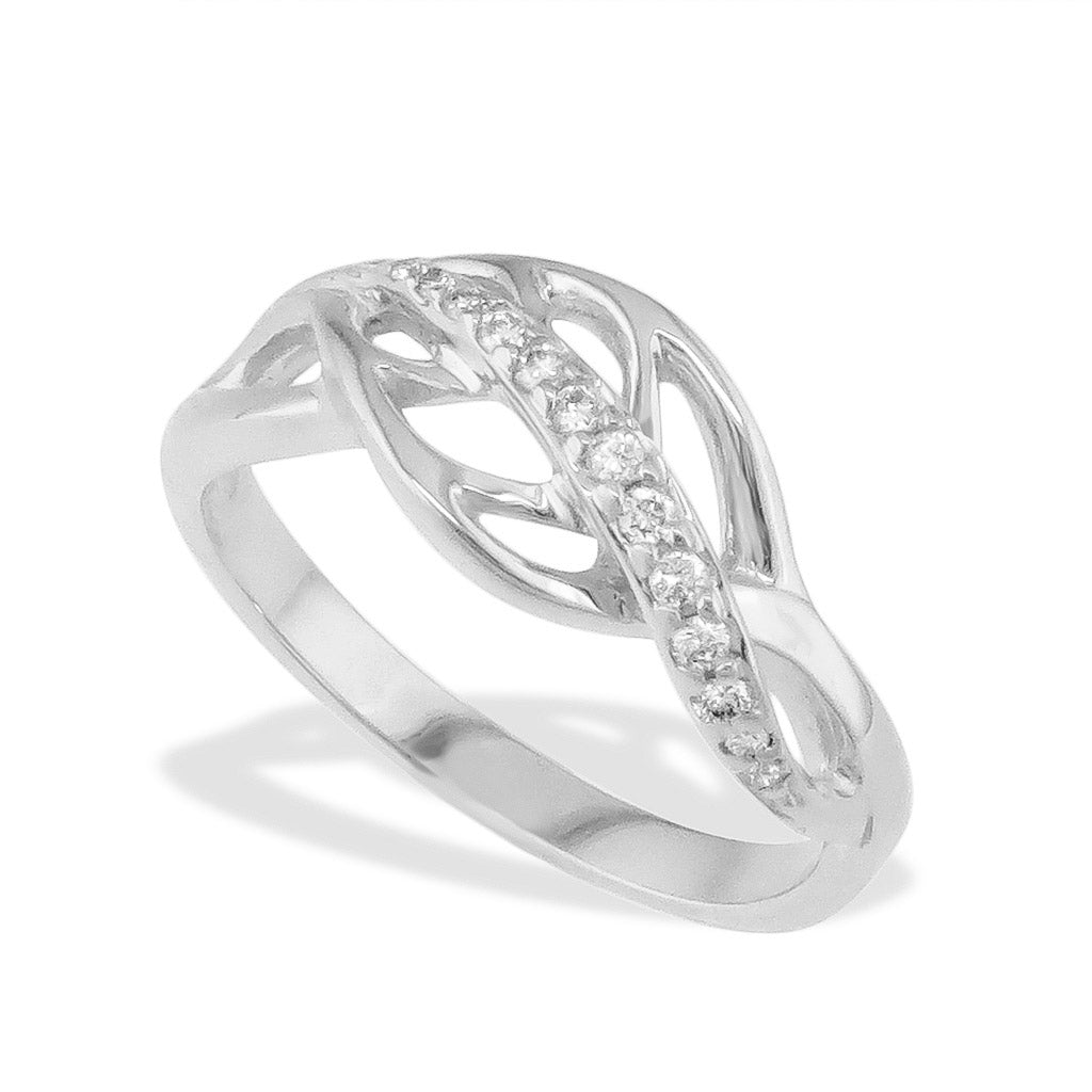 Maile Leaf Ring 14k Gold Diamonds Na Hoku