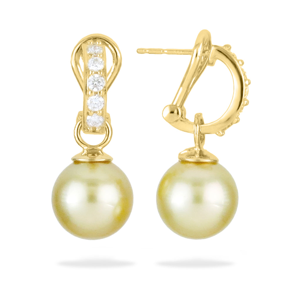 Golden South Sea Pearl Hoop Earrings – Na Hoku