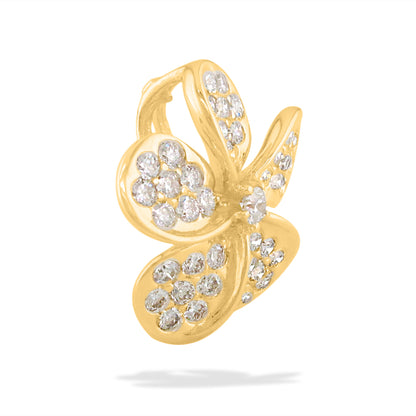 13566 - 14K Yellow Gold - Plumeria Slide