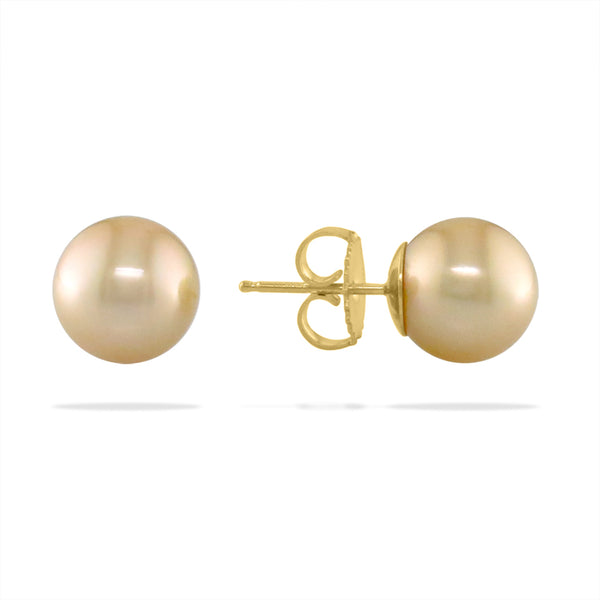 South Sea Gold Pearl Earrings Solid 18K sold Gold Hook-Price Firm