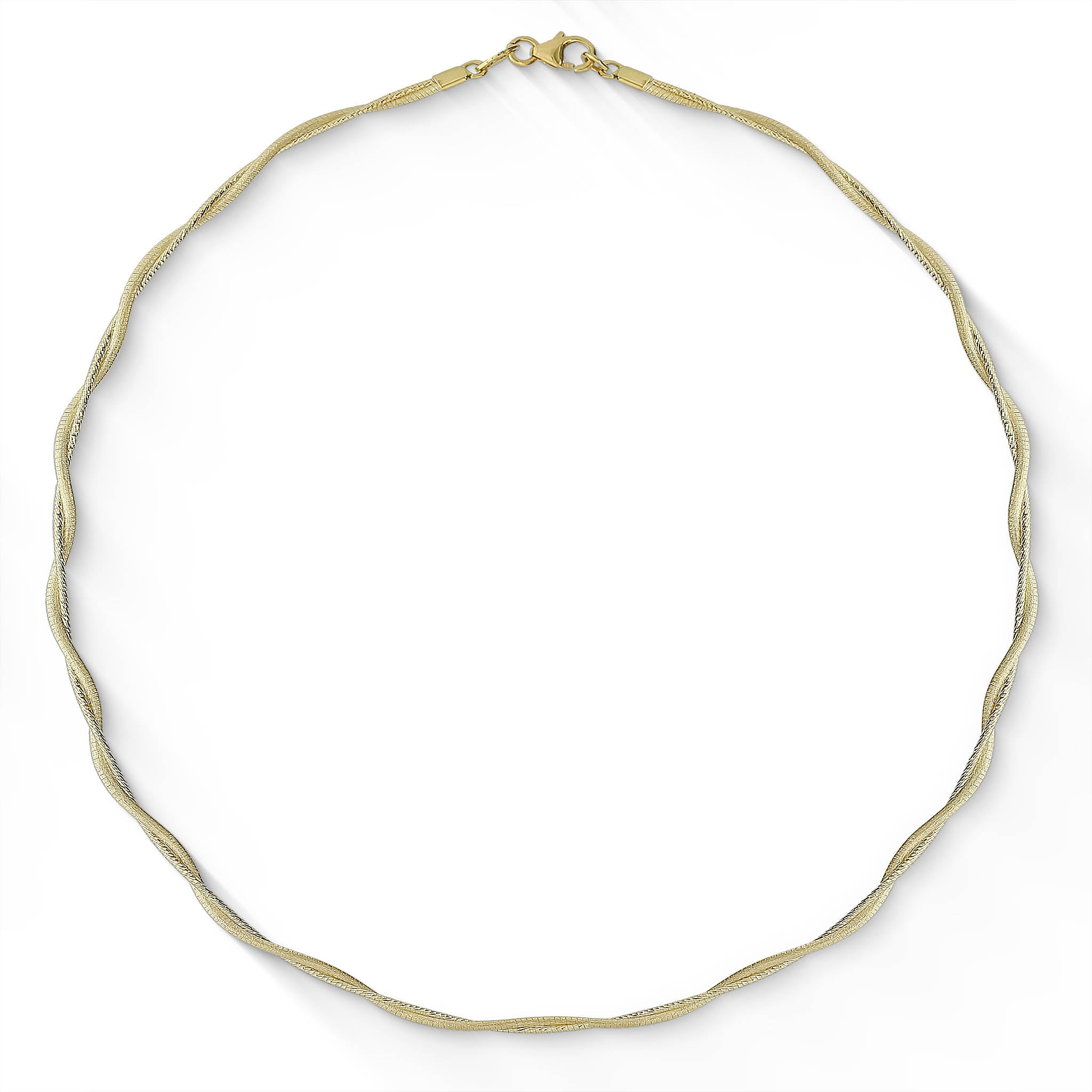 14k Yellow Gold Omega Necklace, 15 inches - 37.3g - Ruby Lane